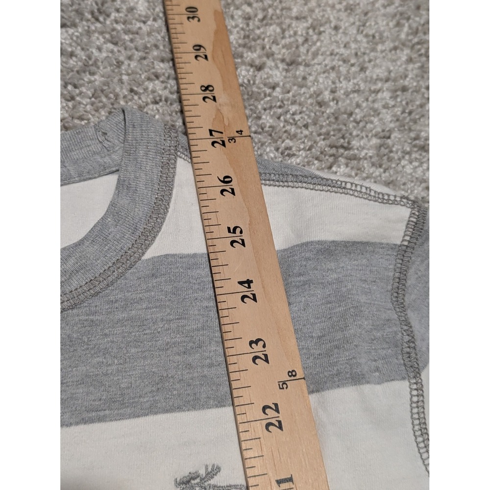 Abercrombie Fitch T-Shirt Mens L Grey Striped Muscle Fit Long Sleeve Crew Neck - Picture 4 of 7